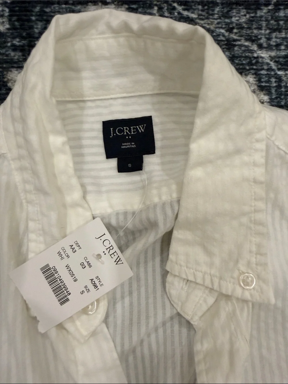 J. Crew White Subtle-Stripe Button-Down Shirt